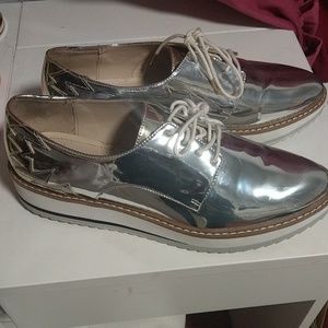Zara Metallic Platform Shoes